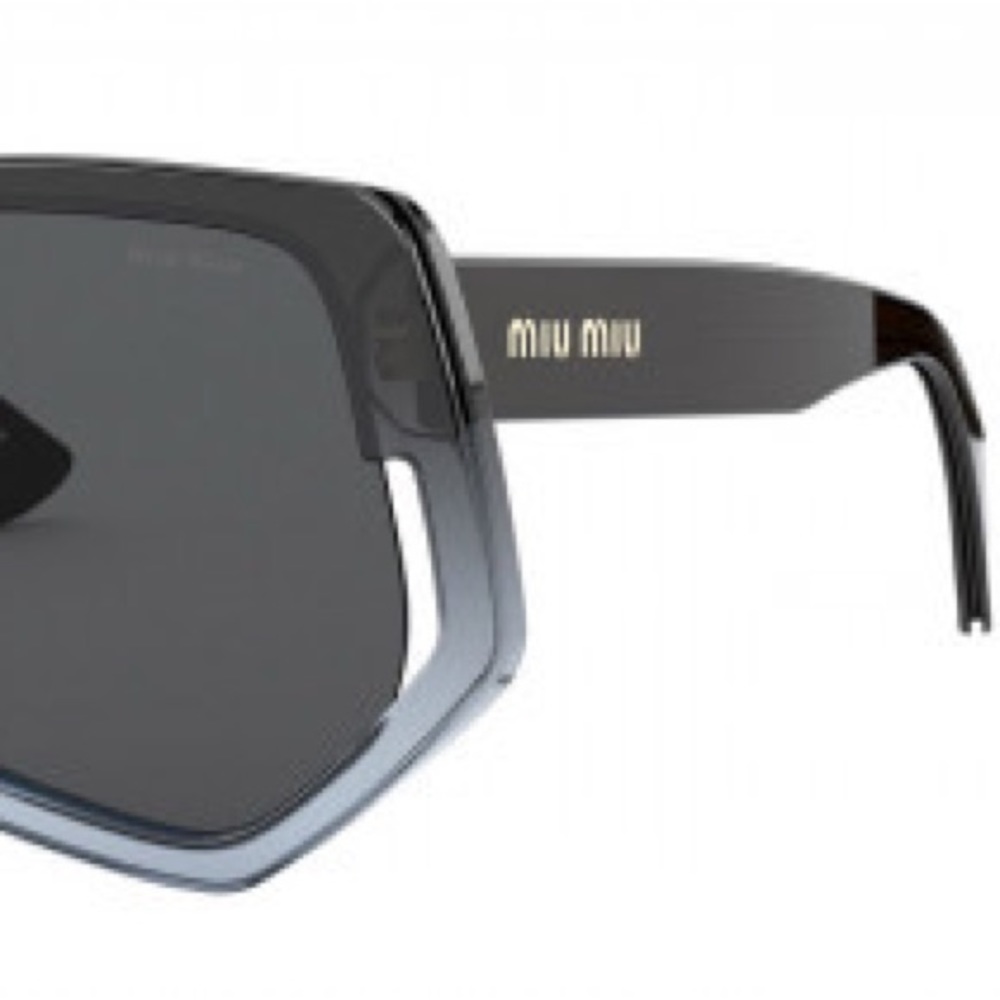 MIU MIU GREY GRADIENT GEOMETRIC SUNGLASSES SMU 07V - Picture 12 of 14